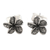 Sterling silver stud earrings, 'Dark Jepun' - Frangipani Flower Sterling Silver Stud Earrings from Bali