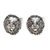 Sterling silver stud earrings, 'Lion Mane' - Sterling Silver Lion Stud Earrings from Bali