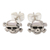 Sterling silver stud earrings, 'Skull and Crossbones' - Skull and Crossbones Sterling Silver Stud Earrings from Bali