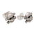 Sterling silver stud earrings, 'Skull and Crossbones' - Skull and Crossbones Sterling Silver Stud Earrings from Bali
