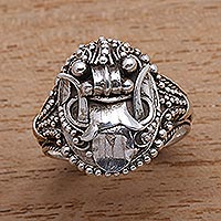 Sterling Silver Bhoma Cocktail Ring from Bali,'Bhoma Majesty'