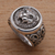 Men's sterling silver ring, 'Lion Strength' - Men's Sterling Silver Lion Ring from Bali (image 2b) thumbail