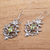 Peridot dangle earrings, 'Swift Growth' - Foral Faceted Peridot Dangle Earrings from Bali