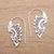 Sterling silver drop earrings, 'Climbing Tendrils' - Tendril Pattern Sterling Silver Drop Earrings from Bali