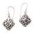 Amethyst dangle earrings, 'Petal Squares' - Petal Motif Faceted Amethyst Dangle Earrings from Bali thumbail