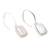 Cultured pearl dangle earrings, 'Snowy Rectangles' - Rectangular Cultured Pearl Dangle Earrings from Bali (image 2c) thumbail