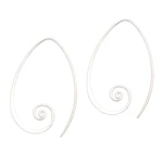 Sterling silver drop earrings, 'Spiral Curls' - Curling Sterling Silver Half-Hoop Earrings from Bali
