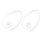 Sterling silver drop earrings, 'Spiral Curls' - Curling Sterling Silver Half-Hoop Earrings from Bali