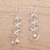Cultured pearl dangle earrings, 'Never-Ending Spiral' - Spiral Cultured Pearl Dangle Earrings from Bali (image 2) thumbail