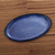 Ceramic platter, 'Wide Oval' - Blue Oval Ceramic Platter Crafted in Bali thumbail