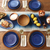 Ceramic dinner plates, 'Cobalt Cuisine' (pair) - Blue Ceramic Plates Handcrafted in Bali (Pair) (image 2c) thumbail