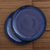 Ceramic salad plates, 'Cobalt Cuisine' (pair) - Blue Ceramic Salad Plates Crafted in Bali (Pair)