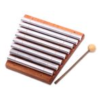 Teak wood xylophone, 'Melodious Voice' - Teak Wood and Aluminum Xylophone Crafted in Bali