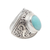 Amazonite cocktail ring, 'Misty Temple' - Oval Amazonite Sterling Silver Scroll Motif Cocktail Ring (image 2d) thumbail