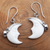 Amethyst dangle earrings, 'Sleeping Moon in Purple' - Moon and Amethyst Sterling Silver Dangle Earrings (image 2) thumbail
