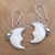 Citrine dangle earrings, 'Sleeping Moon in Yellow' - Moon and Citrine Sterling Silver Dangle Earrings (image 2) thumbail