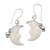 Citrine dangle earrings, 'Sleeping Moon in Yellow' - Moon and Citrine Sterling Silver Dangle Earrings thumbail