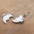Citrine dangle earrings, 'Sleeping Moon in Yellow' - Moon and Citrine Sterling Silver Dangle Earrings (image 2b) thumbail