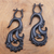 Horn hoop earrings, 'Intricacy Unfurled' - Hand Carved Dark Brown Water Buffalo Horn Hoop Earrings thumbail