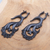 Horn hoop earrings, 'Intricacy Unfurled' - Hand Carved Dark Brown Water Buffalo Horn Hoop Earrings (image 2b) thumbail