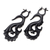 Horn hoop earrings, 'Intricacy Unfurled' - Hand Carved Dark Brown Water Buffalo Horn Hoop Earrings (image 2c) thumbail