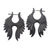 Horn hoop earrings, 'Magnificent Flight' - Hand Carved Water Buffalo Horn Wing Motif Hoop Earrings (image 2a) thumbail