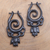 Horn hoop earrings, 'Elegant Scroll' - Hand Carved Water Buffalo Horn Elegant Swirls Hoop Earrings thumbail