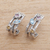 Multi-gemstone half-hoop earrings, 'Bamboo Glitter' - Gold Accent Multi-Gemstone Bamboo Half-Hoop Earrings