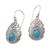 Reconstituted turquoise dangle earrings, 'Princess Heirloom' - Oval Reconstituted Turquoise Dangle Earrings from Bali