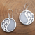 Sterling silver dangle earrings, 'Elegant Yin and Yang' - Sterling Silver and Resin Dangle Earrings from Bali