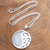 Sterling silver pendant necklace, 'Elegant Yin and Yang' - Sterling Silver and Resin Pendant Necklace from Bali