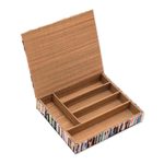 Recycled paper cutlery box, 'Temple Spires' - Handmade Recycled Paper Cutlery Box from Java