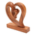 Holzskulptur - Herzförmige Suar-Holzskulptur von balinesischen Kunsthandwerkern