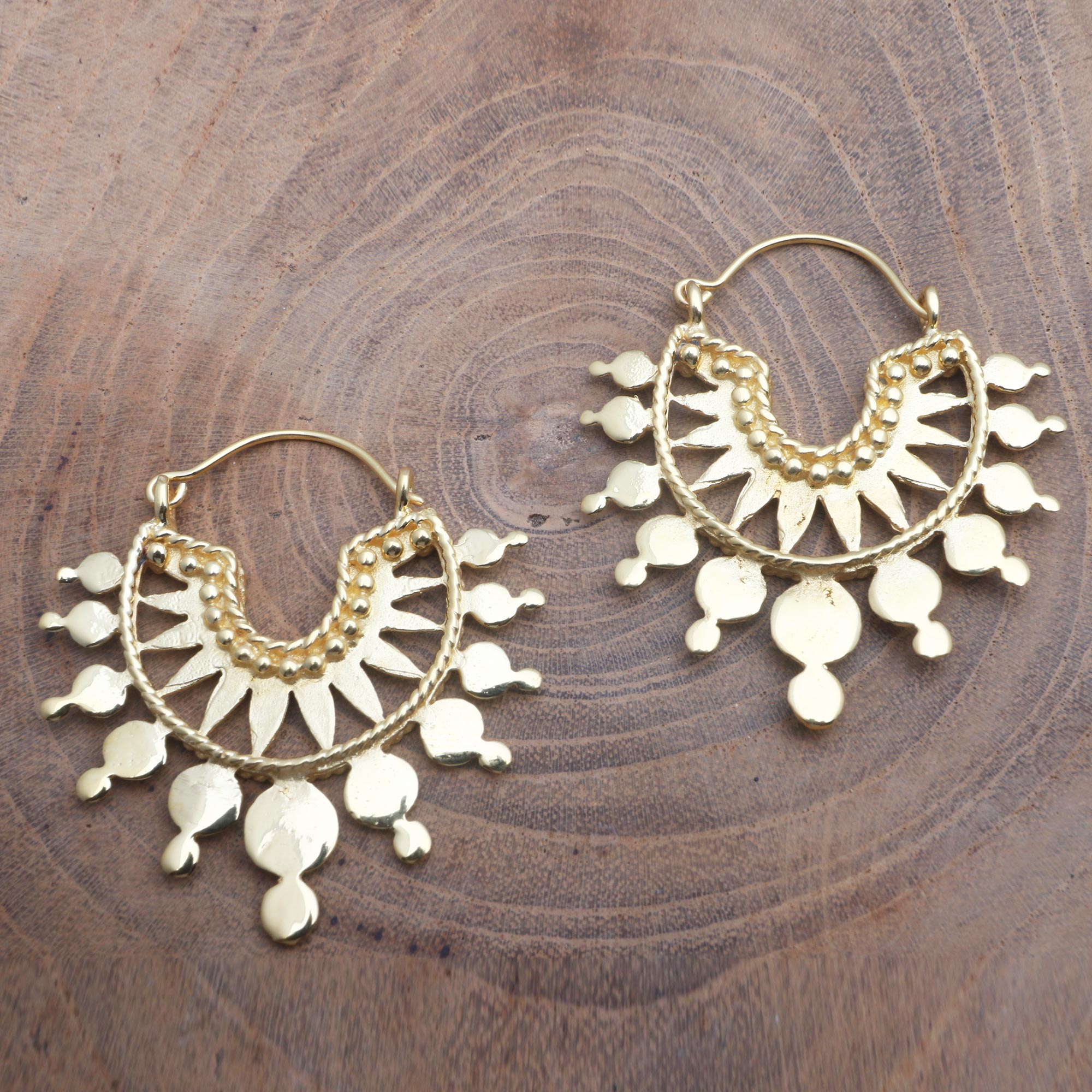 boho elegant gift 18k gold plated hook earrings