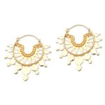 Gold plated hoop earrings, 'Golden Celebration' - Artisan Crafted 18k Gold Plated Hoop Earrings from Bali
