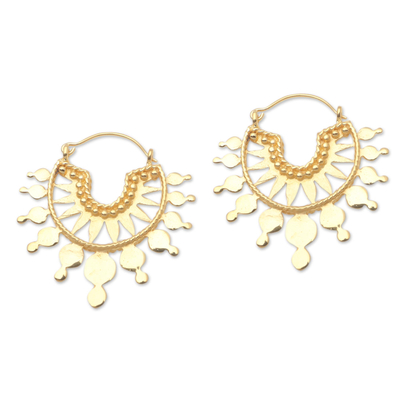 Artisan Crafted 18k Gold Plated Hoop Earrings from Bali
