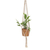 Cotton macrame flower pot hanger, 'Pure Home' - Hand-Knotted White Cotton Macrame Hanger from Bali (image 2a) thumbail