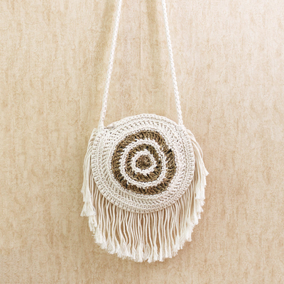 Arnés de algodón con detalles de fibras naturales - Arnés redondo de algodón con detalles en fibra natural de Bali