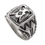 Sterling silver signet ring, 'Ancient Eagle' - Sterling Silver Eagle Signet Ring Crafted in Bali