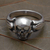Men's sterling silver ring, 'Gentleman's Skull' - Men's Sterling Silver Skull Ring Crafted in Bali (image 2b) thumbail