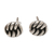 Sterling silver stud earrings, 'Fascinating Links' - Combination-Finish Sterling Silver Stud Earrings from Bali