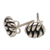 Sterling silver stud earrings, 'Fascinating Links' - Combination-Finish Sterling Silver Stud Earrings from Bali