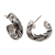 Sterling silver half-hoop earrings, 'Elegant Braid' - Braid Pattern Sterling Silver Half-Hoop Earrings from Bali
