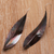 Copper drop earrings, 'Antique Leaves' - Leaf-Shaped Modern Drop Earrings in Copper from Bali (image 2b) thumbail