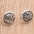 Sterling silver stud earrings, 'Round Elegant Contour' - Round Folded Sterling Silver Stud Earrings from Bali (image 2b) thumbail