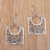 Sterling silver dangle earrings, 'Princess Baskets' - Openwork Swirl Pattern Sterling Silver Dangle Earrings (image 2b) thumbail