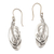 Sterling silver dangle earrings, 'Tufted Feathers' - Feather-Shaped Sterling Silver Dangle Earrings from Bali thumbail