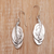 Sterling silver dangle earrings, 'Tufted Feathers' - Feather-Shaped Sterling Silver Dangle Earrings from Bali (image 2b) thumbail