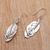 Sterling silver dangle earrings, 'Tufted Feathers' - Feather-Shaped Sterling Silver Dangle Earrings from Bali (image 2c) thumbail