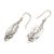 Sterling silver dangle earrings, 'Tufted Feathers' - Feather-Shaped Sterling Silver Dangle Earrings from Bali (image 2d) thumbail